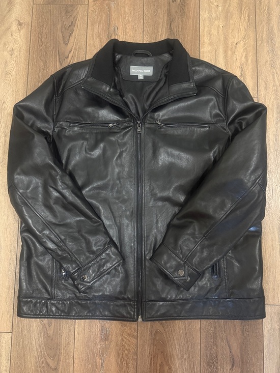 Michael Kors Other - Michael Kors Black Leather Bomber Jacket